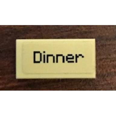 tan tile 1 x 2 with dinner pattern sticker - set 21144