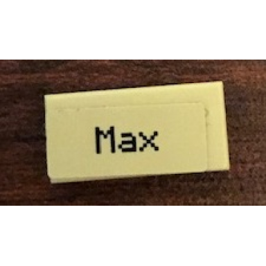 tan tile 1 x 2 with max pattern sticker - set 21144