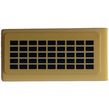 tan tile 1 x 2 with grid of 45 dark blue rectangles on tan background pattern sticker - set 40519