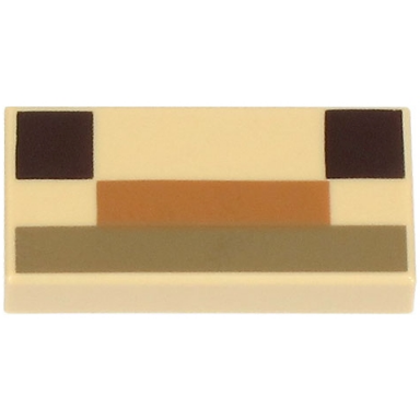 tan tile 1 x 2 with dark brown squares medium nougat and dark tan rectangles pattern minecraft baby llama nose and mouth