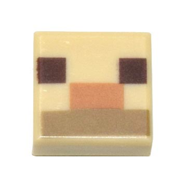 tan tile 1 x 1 with dark brown squares medium nougat and dark tan rectangles pattern minecraft alpaca llama nose and mouth