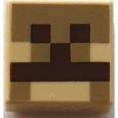 tan tile 1 x 1 with pixelated dark brown and dark tan pattern minecraft camel nose and mouth