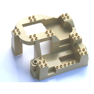 tan duplo baseplate raised 14 x 16 x 8 with rock mountain zoo habitat