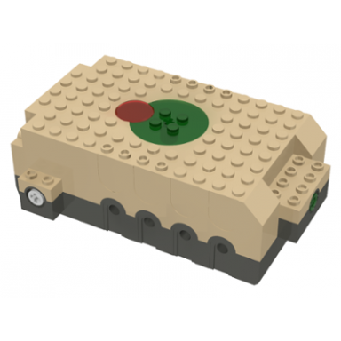 tan record and play module 16 x 10 x 4 with built-in motors 4.5v