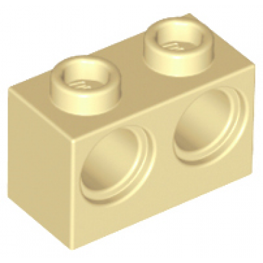 tan technic brick 1 x 2 with holes