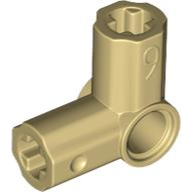 tan technic axle and pin connector angled 6 - 90 degrees