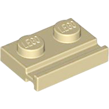 tan plate modified 1 x 2 with door rail