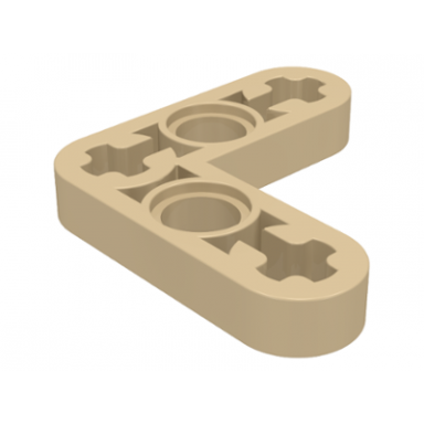 tan technic liftarm modified bent thin l-shape 3 x 3