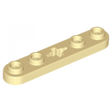 tan technic plate 1 x 5 with smooth ends 4 studs and center axle hole