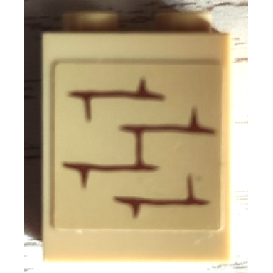 tan brick 1 x 2 x 2 with inside stud holder with bricks and medium nougat mortar pattern sticker - set 75969