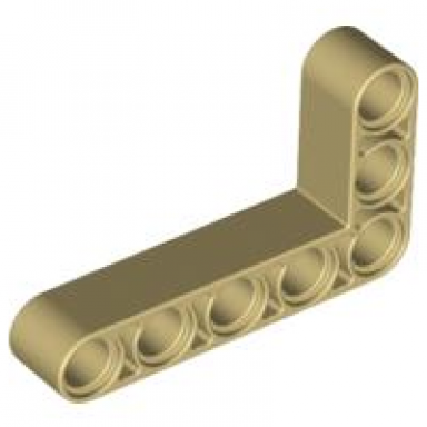 tan technic liftarm modified bent thick l-shape 3 x 5