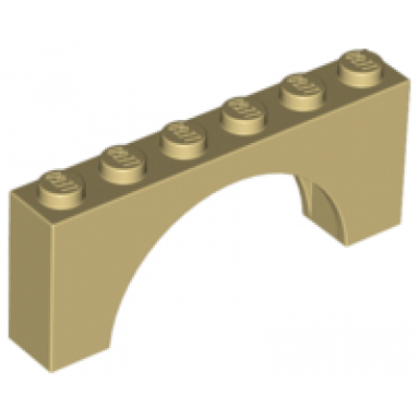 tan arch 1 x 6 x 2 - thick top with reinforced underside