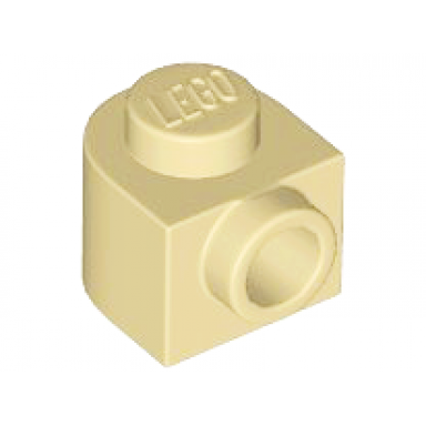 tan brick round 1 x 1 x 2 3 half circle extended with stud on side