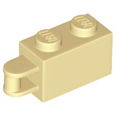 tan brick modified 1 x 2 with bar handle on end - bar flush with edge
