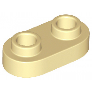 tan plate round 1 x 2 with open studs