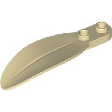 tan plant plate round 1 x 2 with leaf