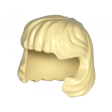 tan minifigure hair female mid-length combed behind ear