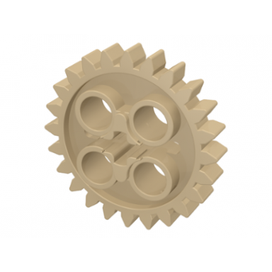 tan technic gear 24 tooth with 1 axle hole