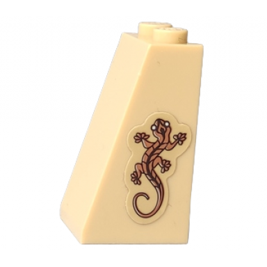 tan slope 75 2 x 2 x 3 - solid studs with dark tan lizard pattern sticker - set 41149