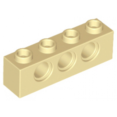 tan technic brick 1 x 4 with holes