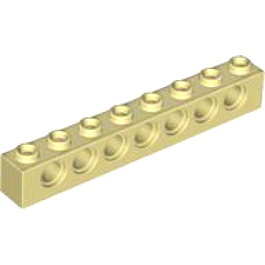 tan technic brick 1 x 8 with holes