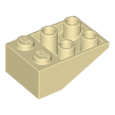 tan slope inverted 33 3 x 2 with flat bottom pin without connections between studs