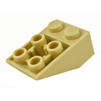 tan slope inverted 33 3 x 2 with flat bottom pin and connections between studs