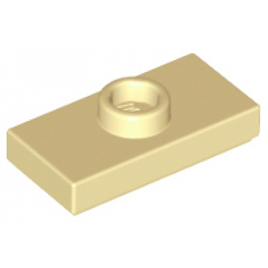 tan plate modified 1 x 2 with 1 stud with groove jumper