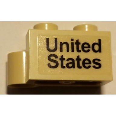 tan hinge brick 1 x 4 swivel base with united states pattern sticker- set 10029