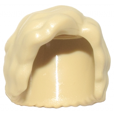 tan minifigure hair short and bushy parted on left