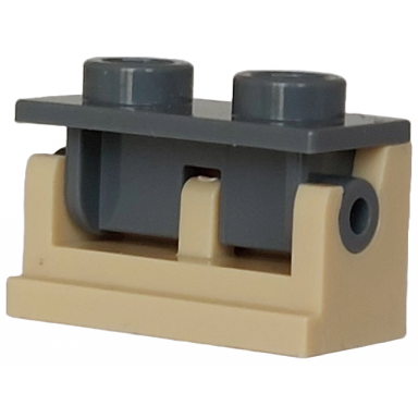 tan hinge brick 1 x 2 with dark bluish gray top plate 3937 3938