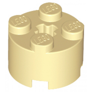 tan brick round 2 x 2 with axle hole