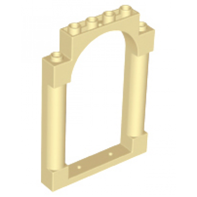 tan door frame 1 x 6 x 7 arched with notches and rounded pillars
