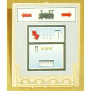 tan door 2 x 5 x 5 swivel bracket base with vending machine pattern sticker - set 4708