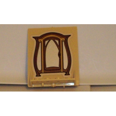 tan door 2 x 5 x 5 swivel bracket base with hp mirrored wardrobe pattern sticker - set 4752