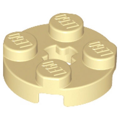tan plate round 2 x 2 with axle hole