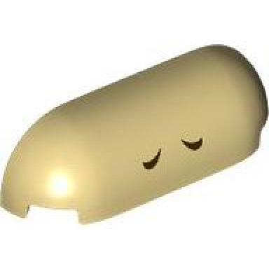 tan slope curved 1 x 4 with rounded ends with dark brown curved lines pattern super mario donkey kong funky kong nostrils