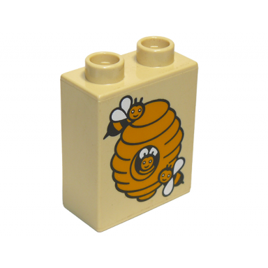 tan duplo brick 1 x 2 x 2 with beehive pattern