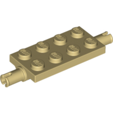 tan plate modified 2 x 4 with pins and thick reinforced supports