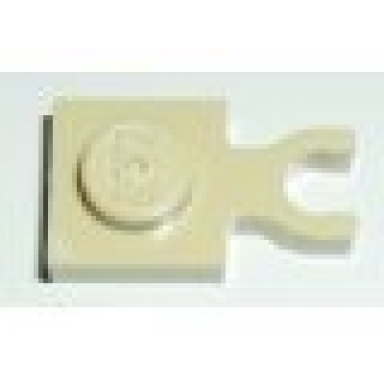tan plate modified 1 x 1 with u clip thin vertical grip