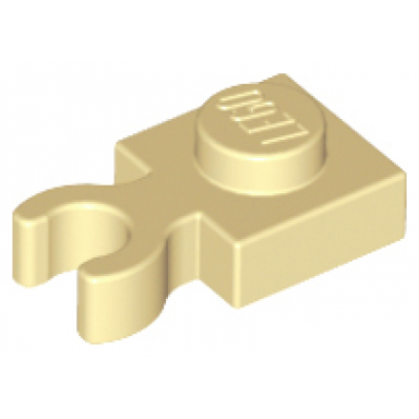 tan plate modified 1 x 1 with open o clip thick vertical grip