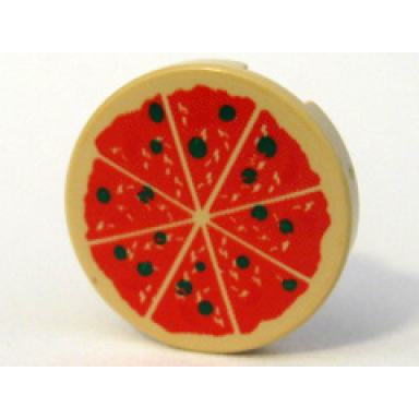 tan tile round 2 x 2 with pizza pattern