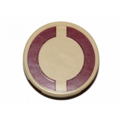 tan tile round 2 x 2 with dark red sw semicircles on tan background pattern sticker - sets 10195 75043