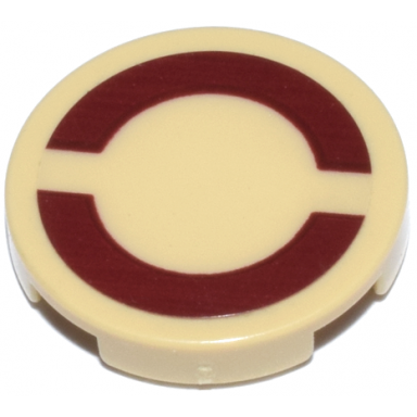 tan tile round 2 x 2 with dark red sw small semicircles on transparent background pattern sticker - set 8088