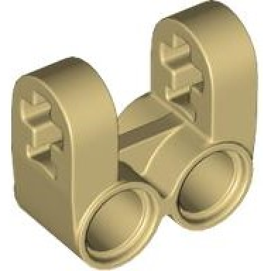 tan technic axle and pin connector perpendicular double split