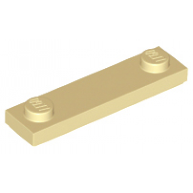 tan plate modified 1 x 4 with 2 studs with groove
