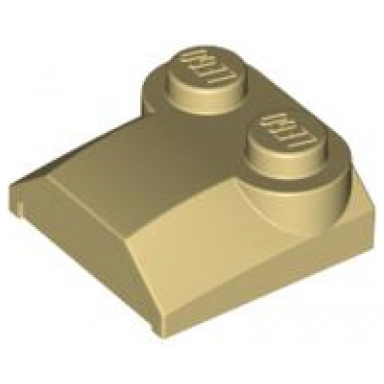 tan slope curved 2 x 2 x 2 3 with 2 studs and curved sides lip end