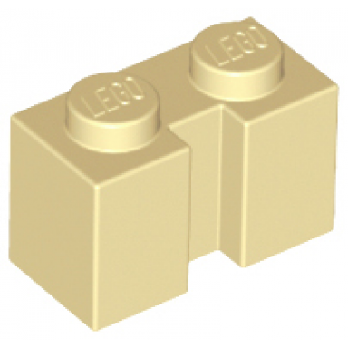 tan brick modified 1 x 2 with channel