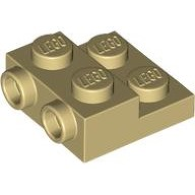 tan plate modified 2 x 2 x 2 3 with 2 studs on side - hollow bottom tube