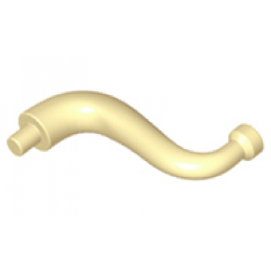 tan elephant tail trunk with bar end - short curved tip
